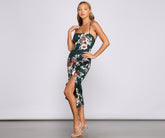 Robe mi-longue à volants Floral Passion